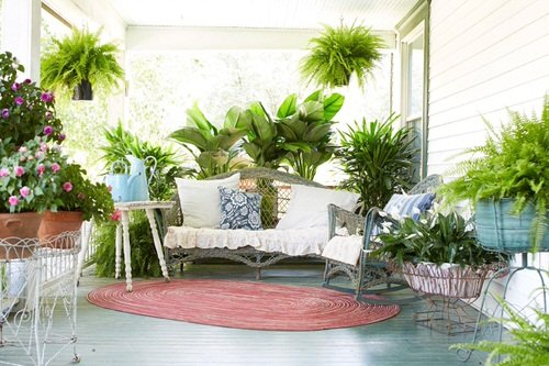 30 Porch Decor Ideje z rastlinami